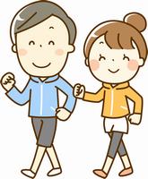 ウォーキングしているイラスト