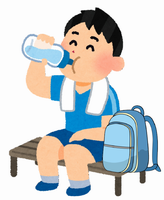 水分補給をするイラスト