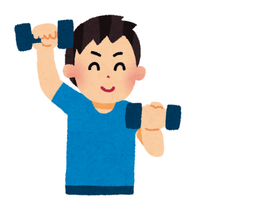 ダンベルでトレーニングする男性の画像