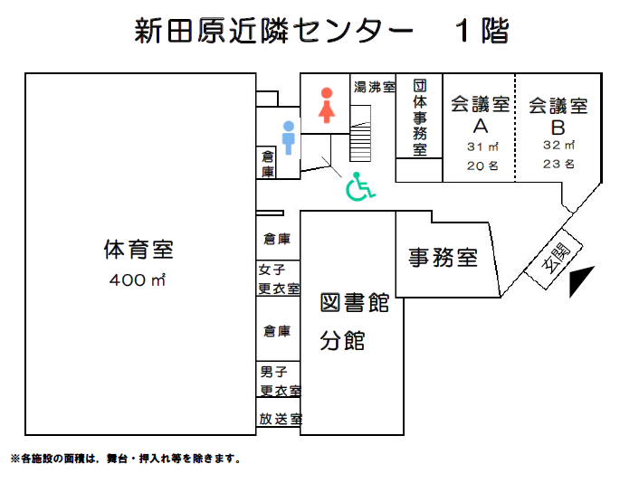 新田原近隣センター1階 館内図