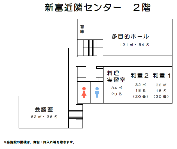 新富近隣センター2階 館内図