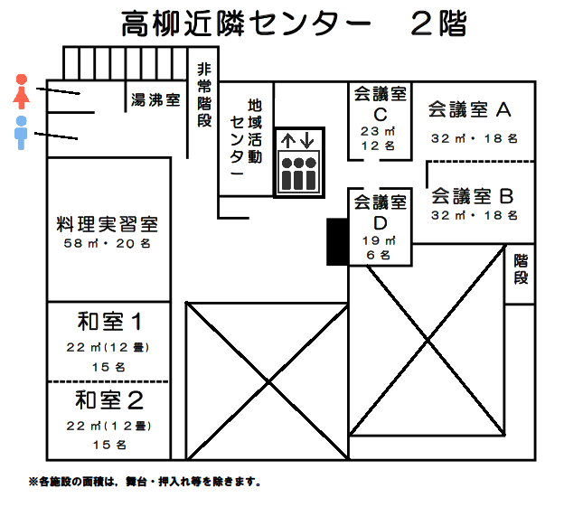 高柳近隣センター2階 館内図