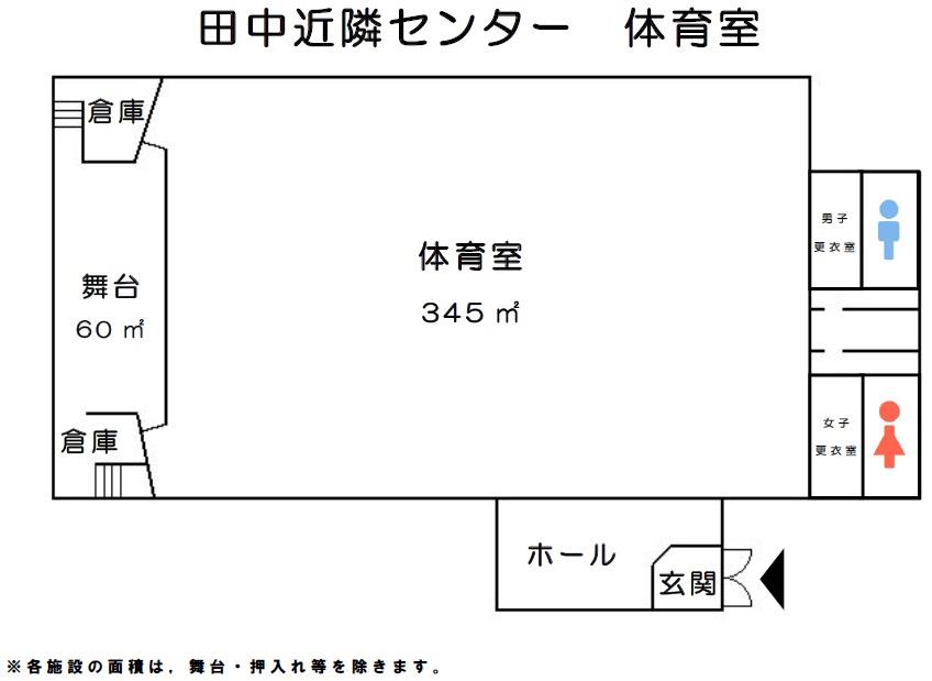 田中近隣センター体育館 館内図