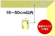 天井から15～50センチメートル以内