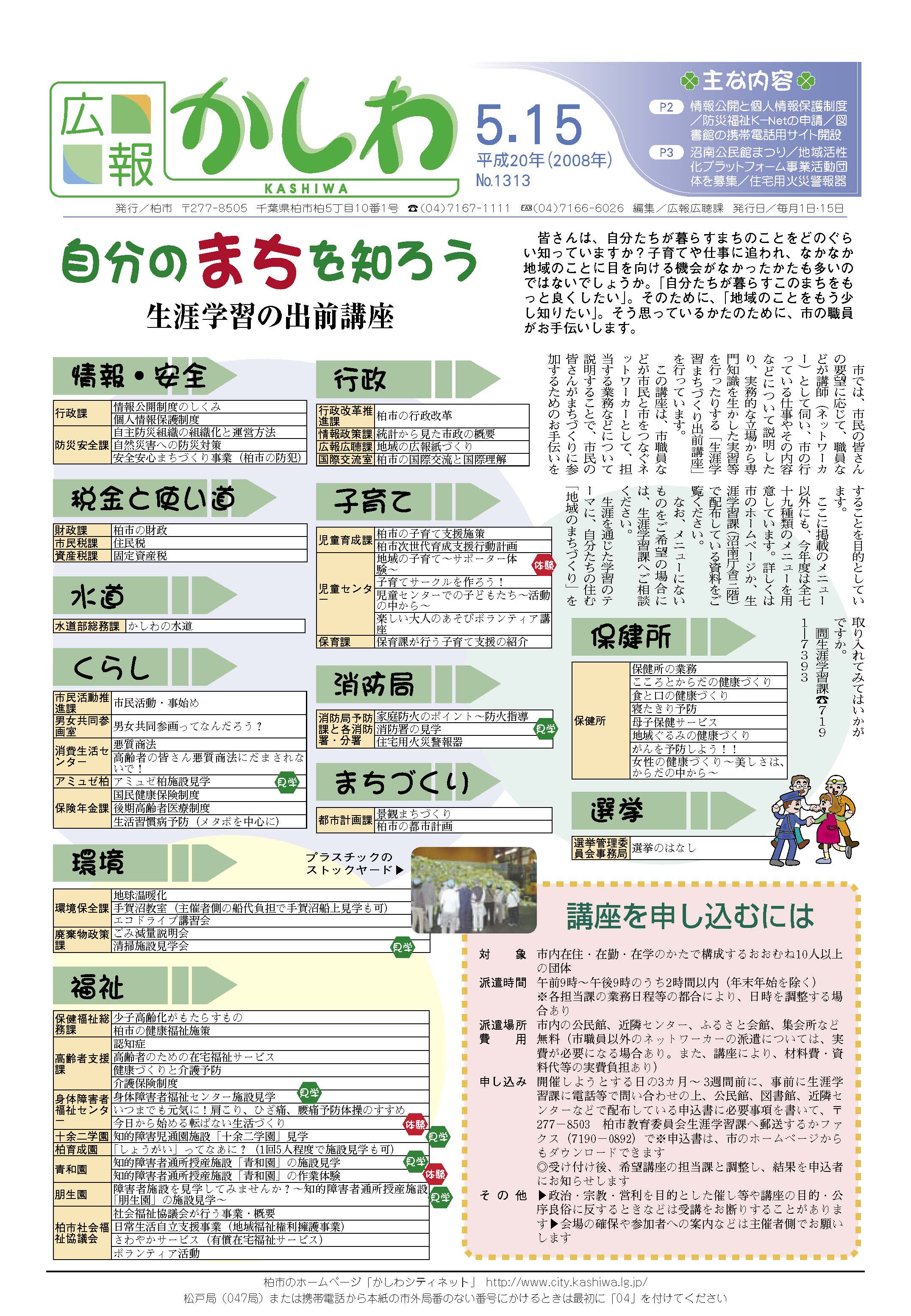 広報かしわ　平成20年5月15日発行　1313号