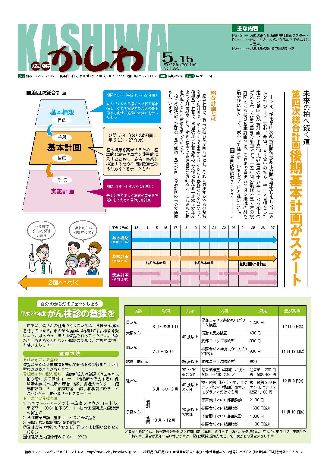 広報かしわ　平成23年5月15日発行　1385号