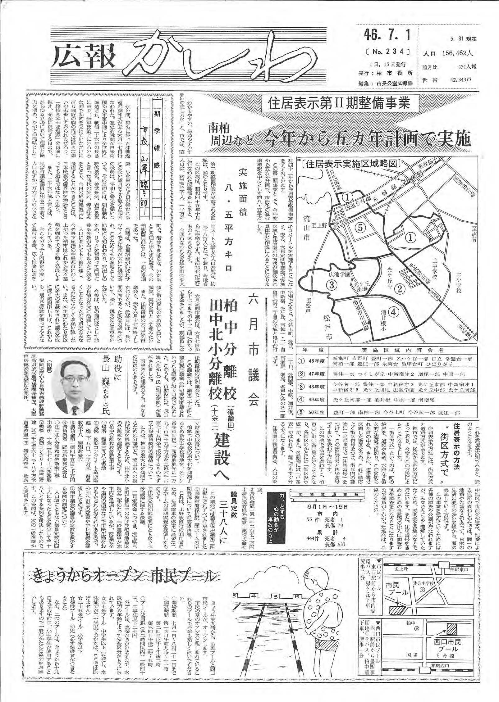 広報かしわ　昭和46年7月1日発行　234号