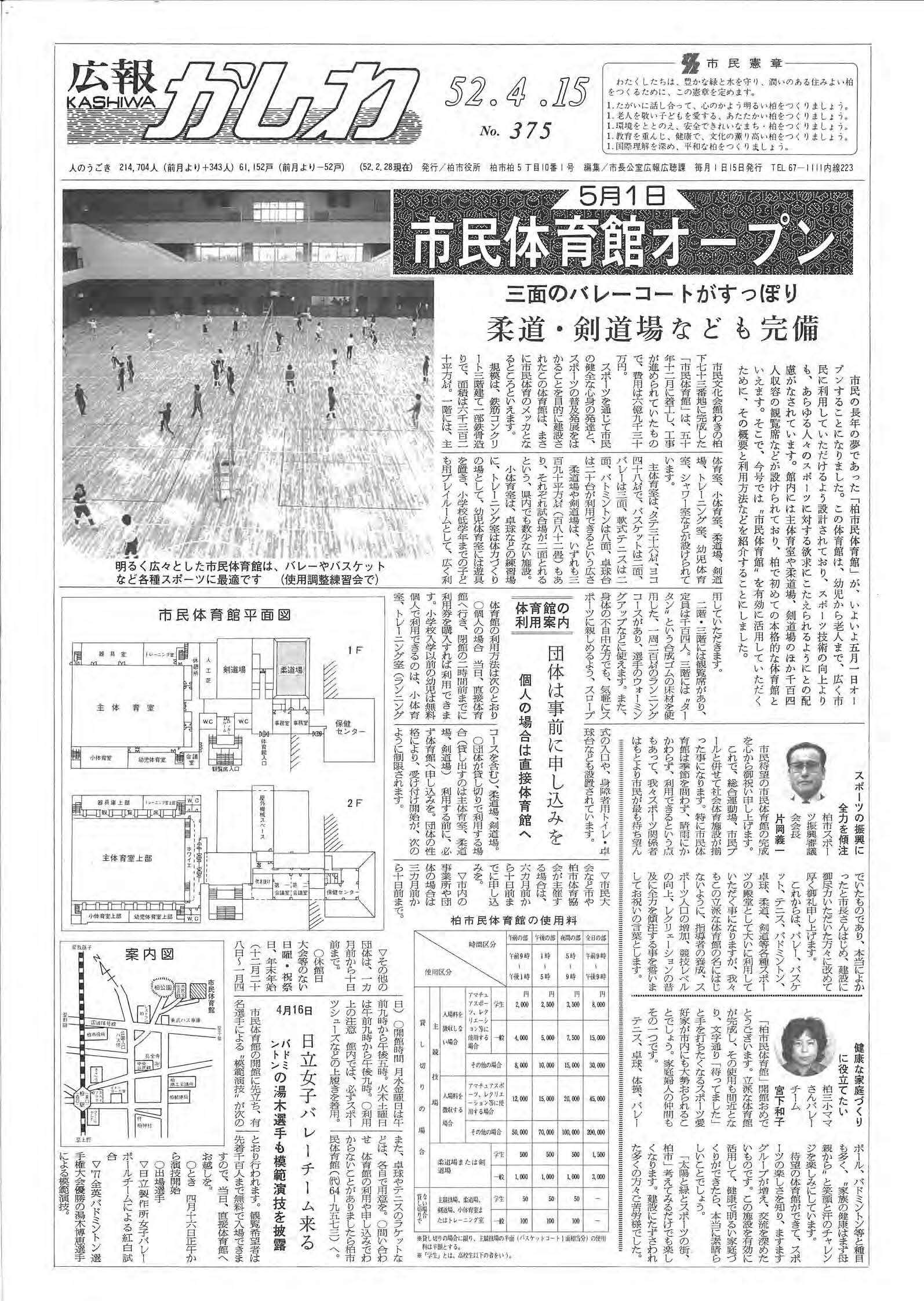 広報かしわ　昭和52年4月15日発行　375号