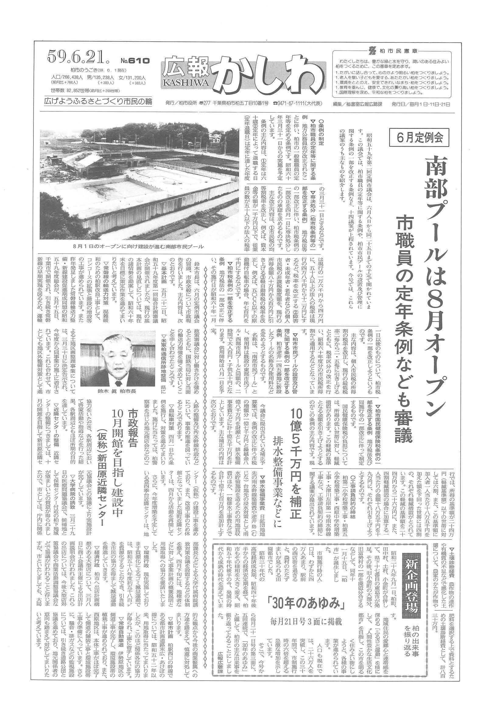 広報かしわ　昭和59年6月21日発行　610号
