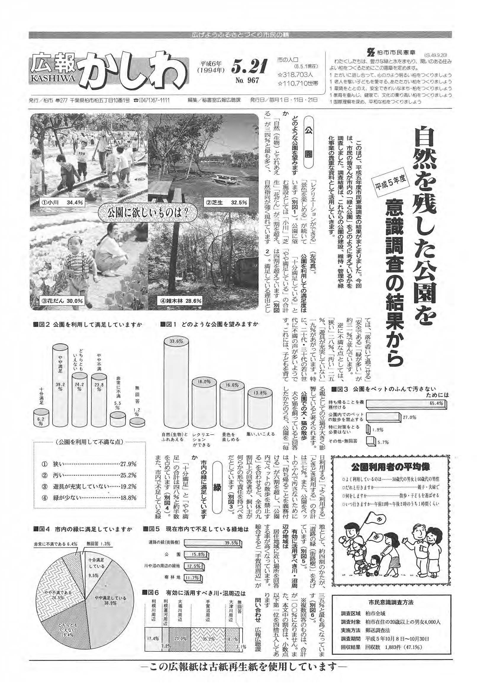 広報かしわ　平成6年5月21日発行　967号