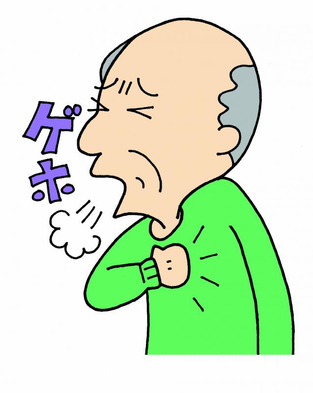 咳をする高齢男性の画像