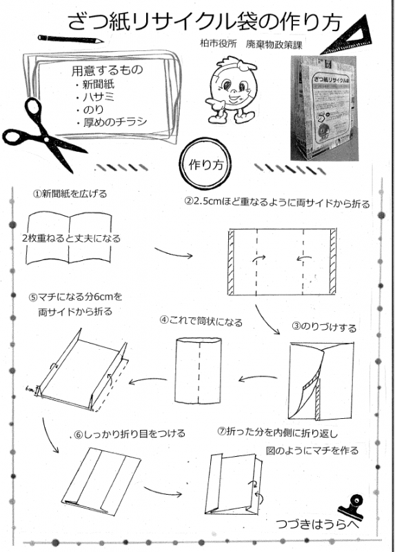 ざつ紙袋作り方1