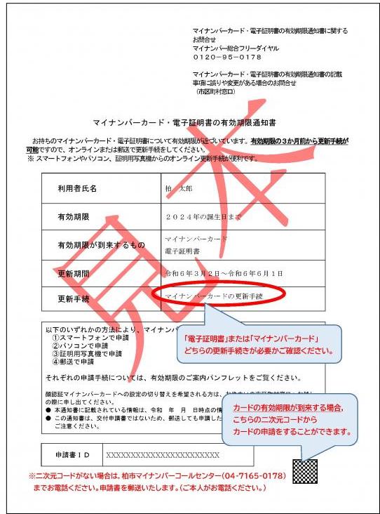 有効期限通知書