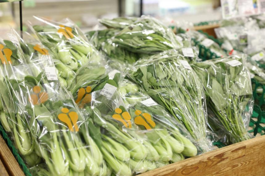 陳列された野菜