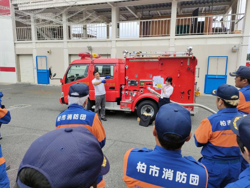 ポンプ車講座の様子