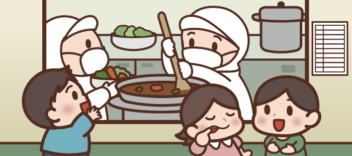 学校の給食に関するイラスト