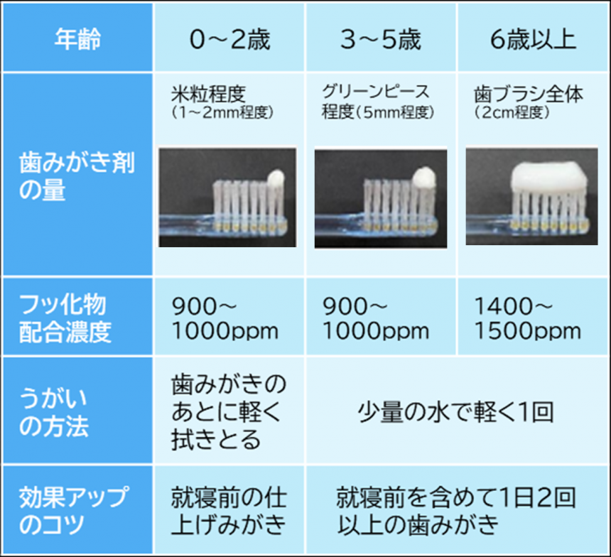 フッ化剤歯磨き剤の使い方